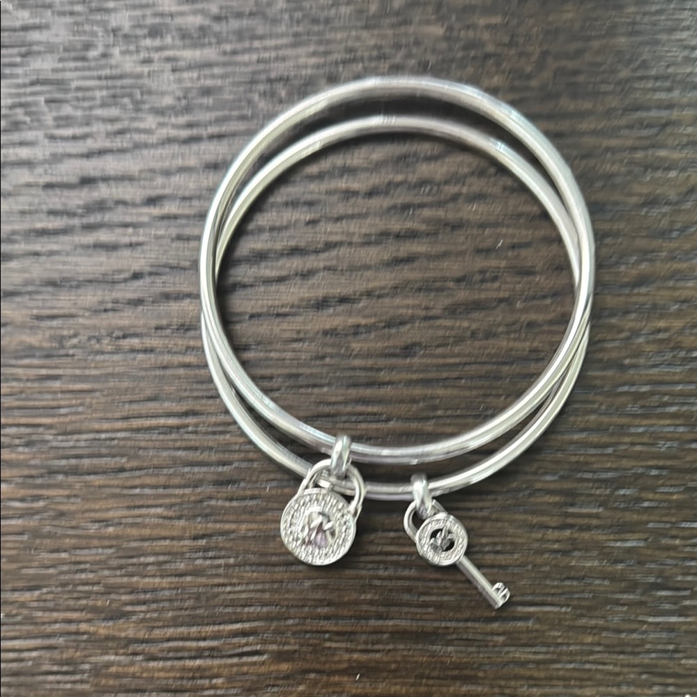 Silver Charm Bangle Bracelet